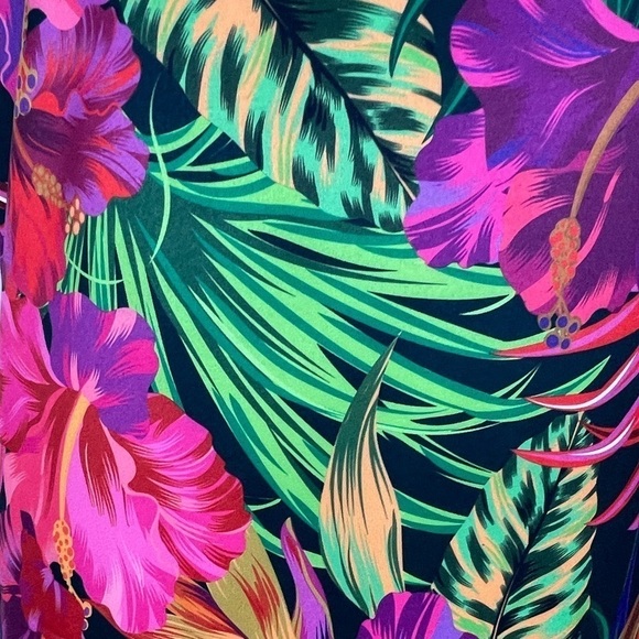 Tropical Print V- Neck Midi Cami Sundress - Picture 7 of 7